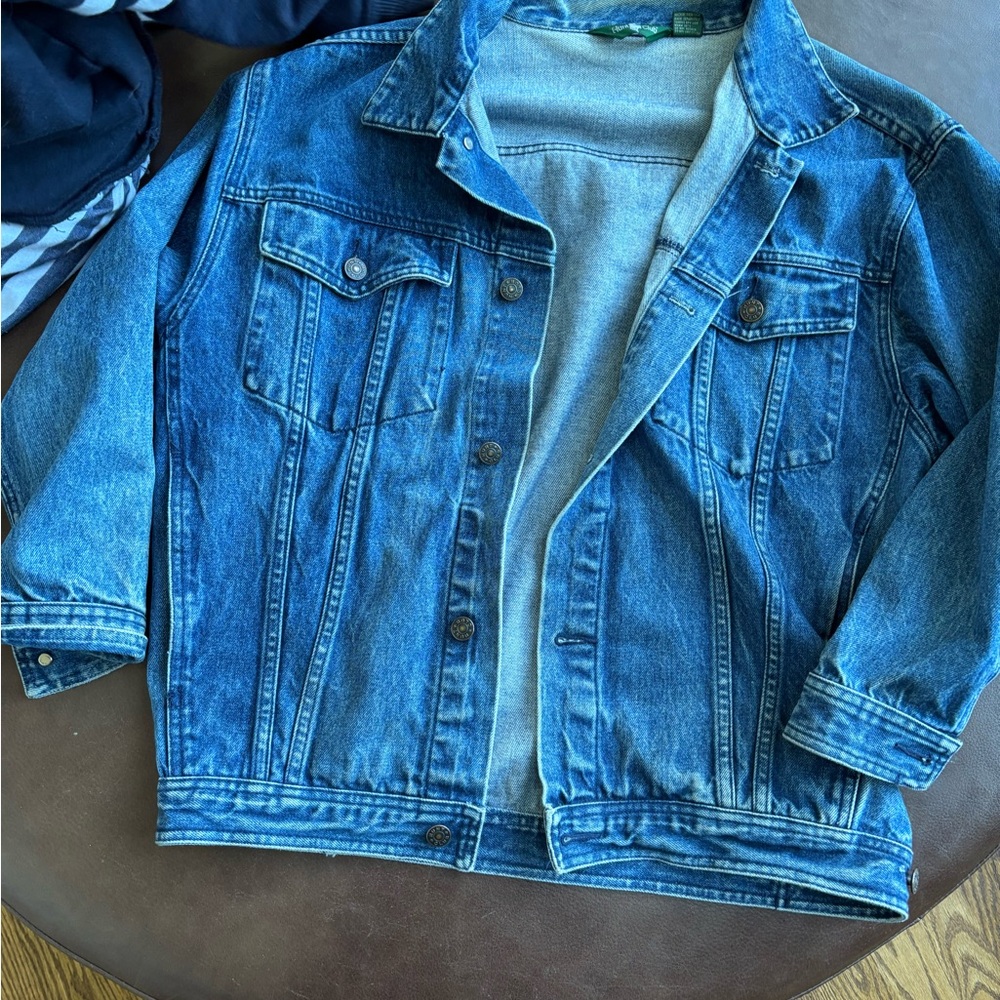 Vintage 90s Hunt Club Denim Jean Jacket Oversized Boxy Size M - Picture 2 of 7